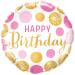 Pink Gold Dot Birthday Balloon